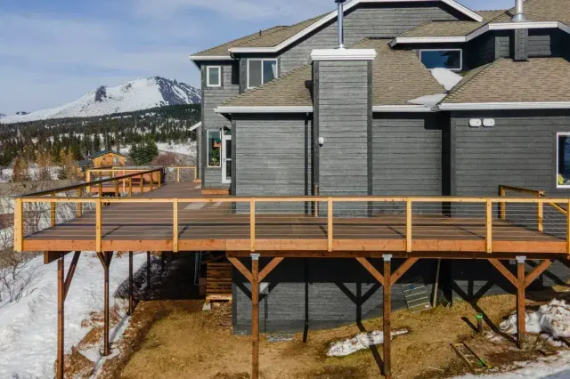 Detail of Keller ~1,037 sq ft Trex deck — aerial views & full build walkthrough