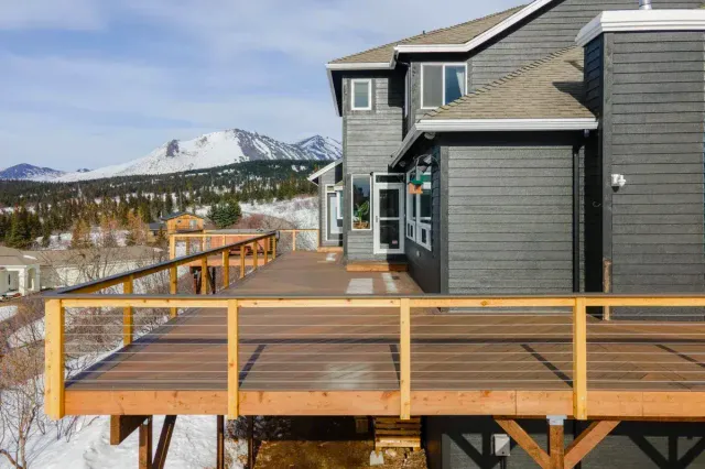 Detail of Keller ~1,037 sq ft Trex deck — aerial views & full build walkthrough