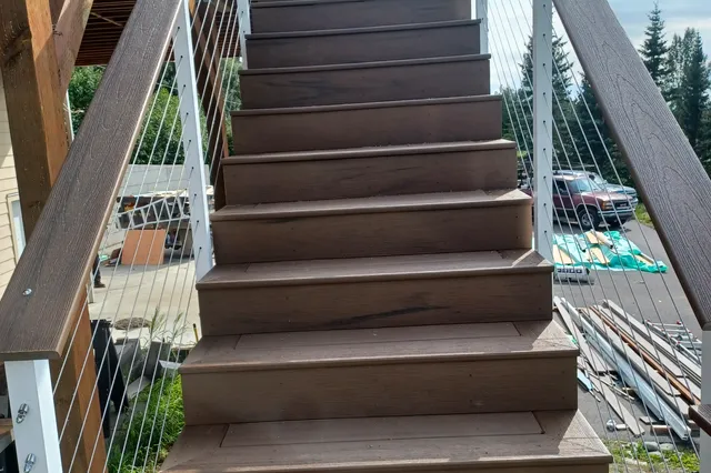 Detail of 922 sq ft TimberTech deck in Anchorage