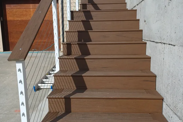 Detail of 922 sq ft TimberTech deck in Anchorage