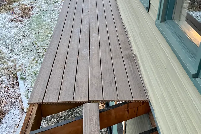 Detail of Blakeslee 1,750 sq ft multi-level deck