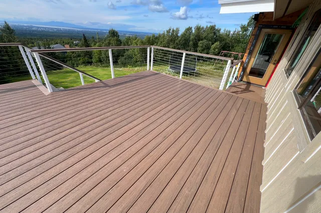 Detail of 922 sq ft TimberTech deck in Anchorage