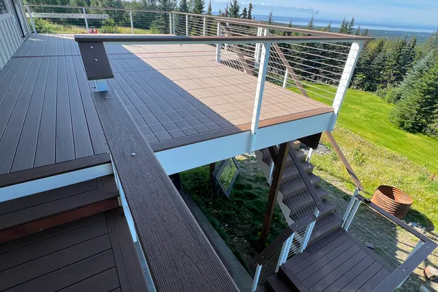 Detail of 922 sq ft TimberTech deck in Anchorage