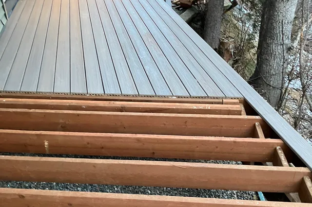 Detail of Blakeslee 1,750 sq ft multi-level deck