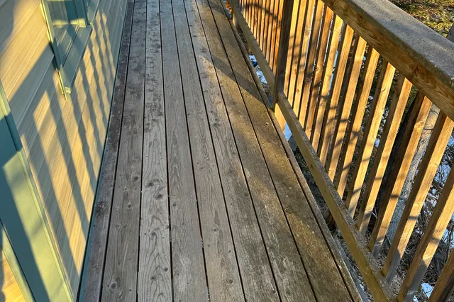 Detail of Blakeslee 1,750 sq ft multi-level deck