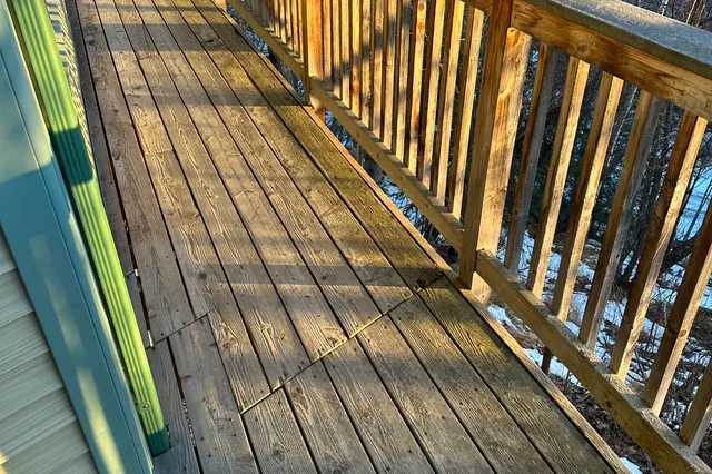 Detail of Blakeslee 1,750 sq ft multi-level deck