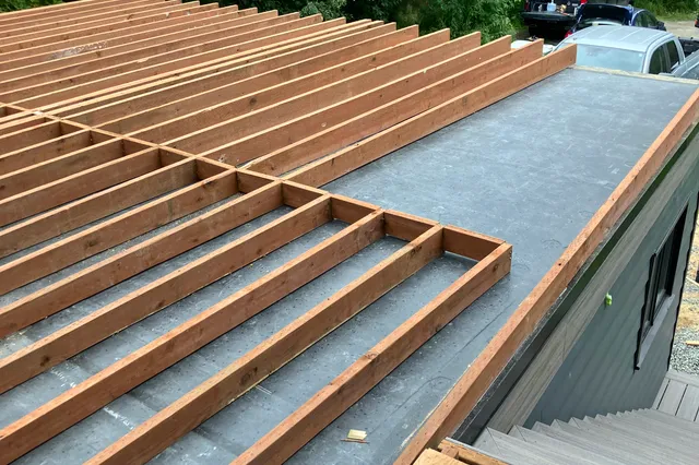 Detail of Blakeslee 1,750 sq ft multi-level deck