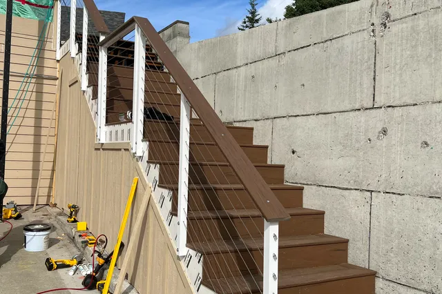 Detail of 922 sq ft TimberTech deck in Anchorage