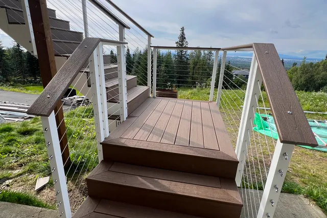 Detail of 922 sq ft TimberTech deck in Anchorage