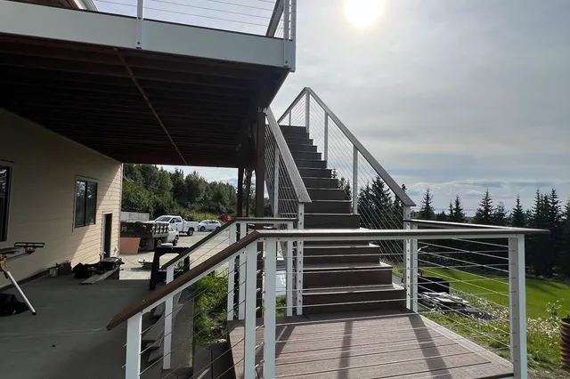Detail of 922 sq ft TimberTech deck in Anchorage