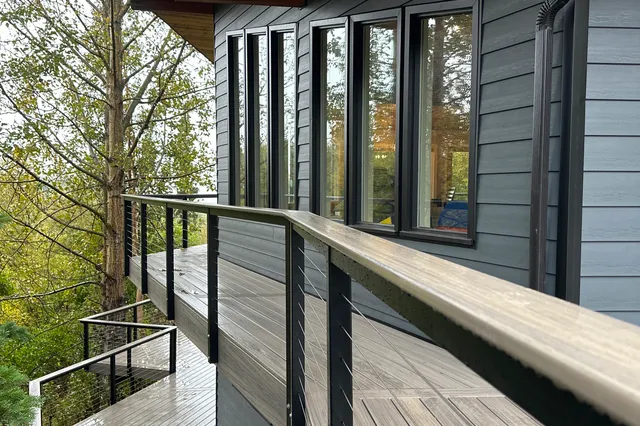 Detail of Blakeslee 1,750 sq ft multi-level deck