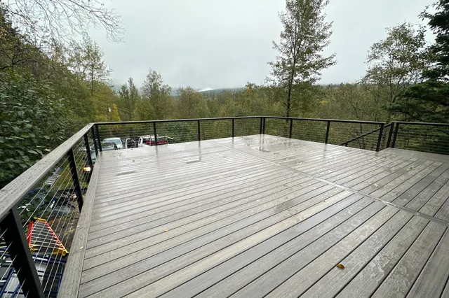 Detail of Blakeslee 1,750 sq ft multi-level deck