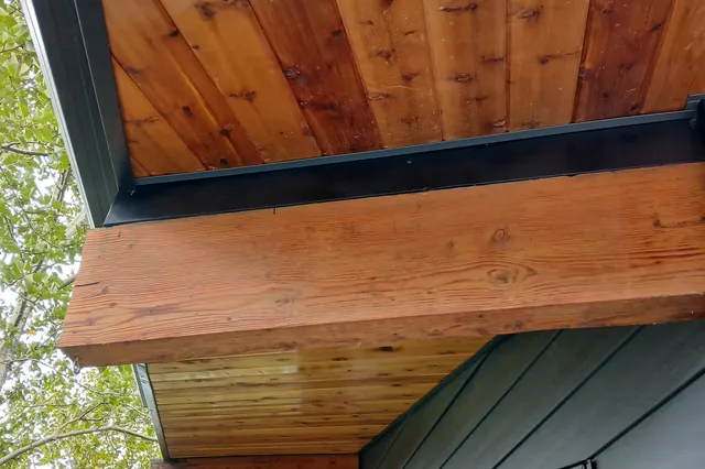 Detail of Blakeslee 1,750 sq ft multi-level deck