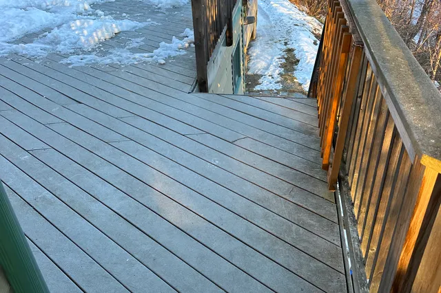 Detail of Blakeslee 1,750 sq ft multi-level deck